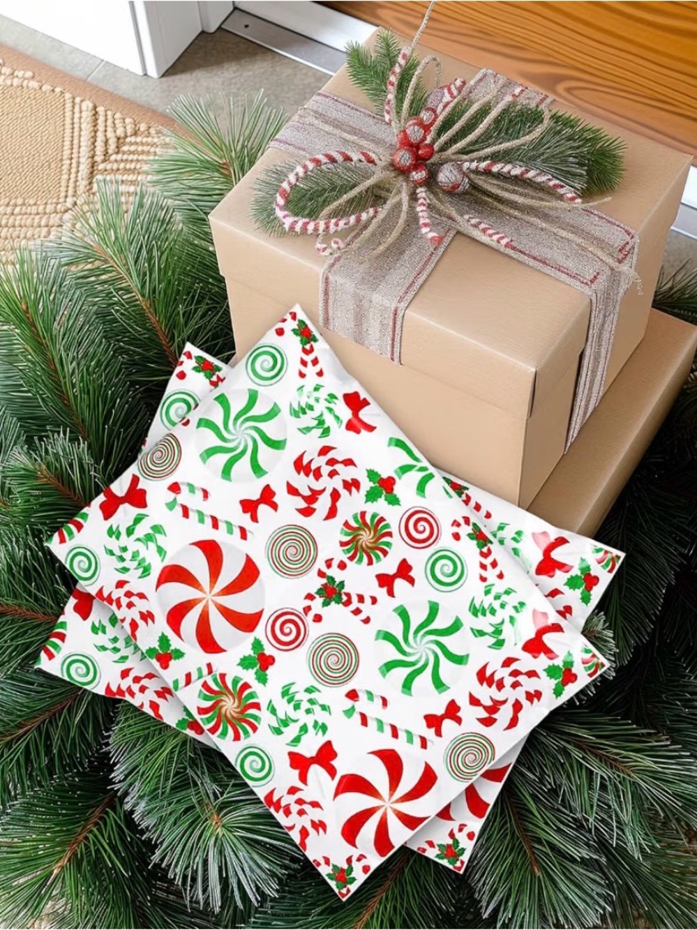 Festive Peppermint Candy Print Poly mailers 20 for 12 size 10x13